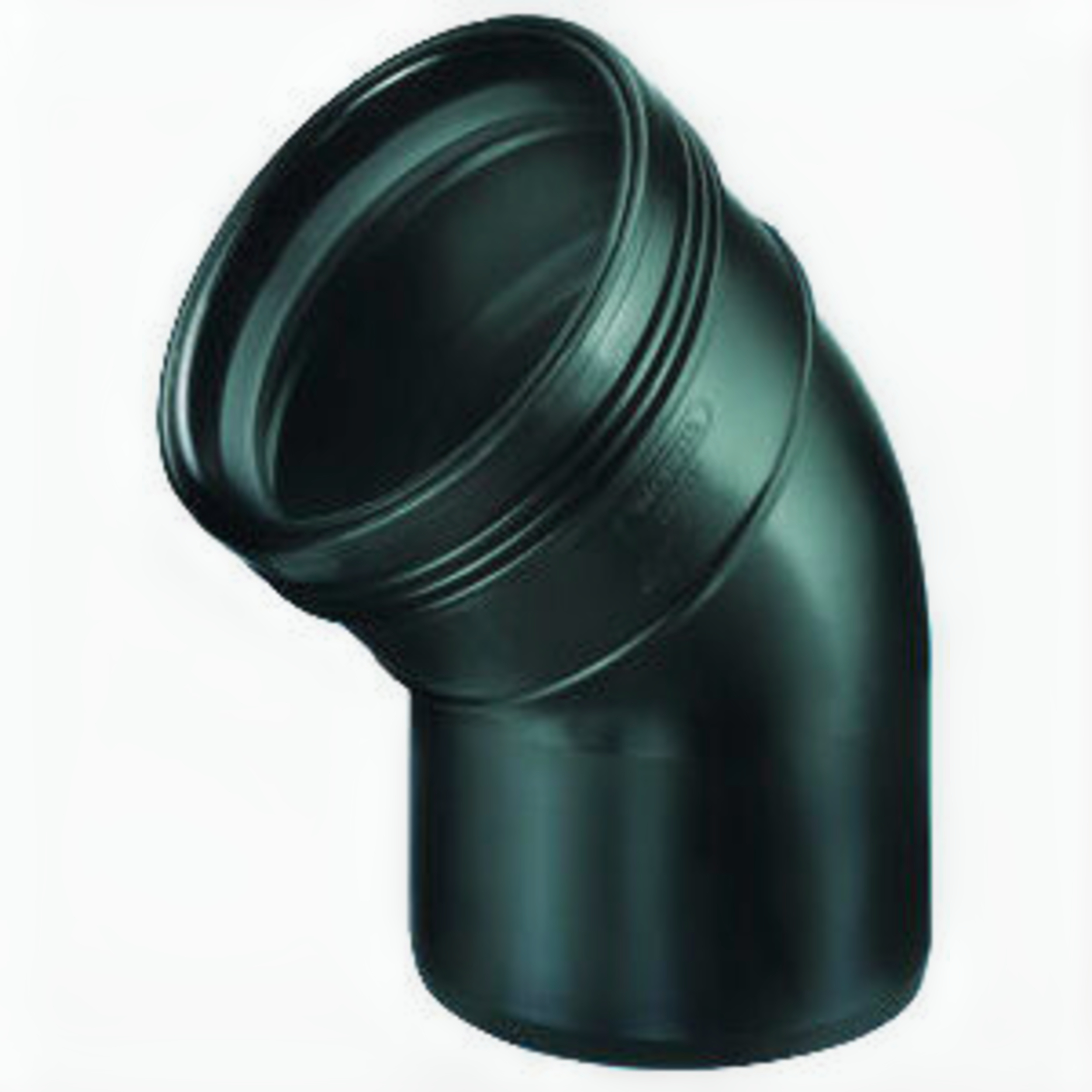 Bocht PP 45° Spie x Manchet Zwart 50mm