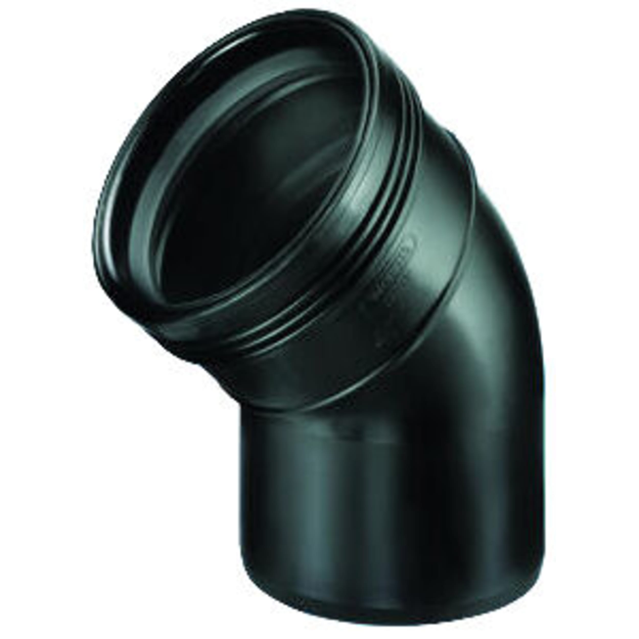 Bocht PP 45° Spie x Manchet Zwart 75mm Bocht PP 45° Spie x Manchet Zwart 75mm