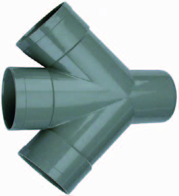 PVC Dubbel T-Stuk 88° 3 x mof/ 1 x spie 110mm