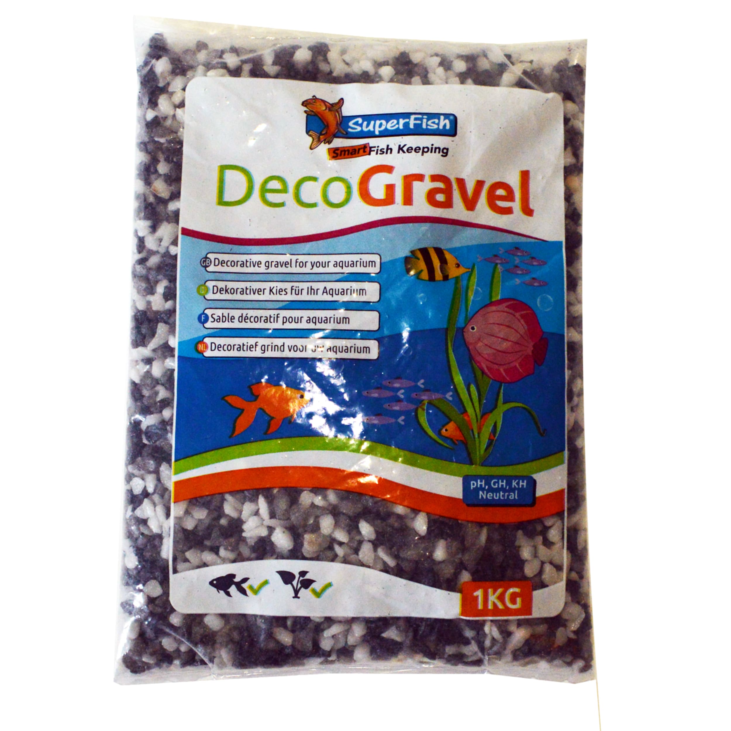 Deco Grind Mix Wit-Zwart-Grijs 1kg Voedsel