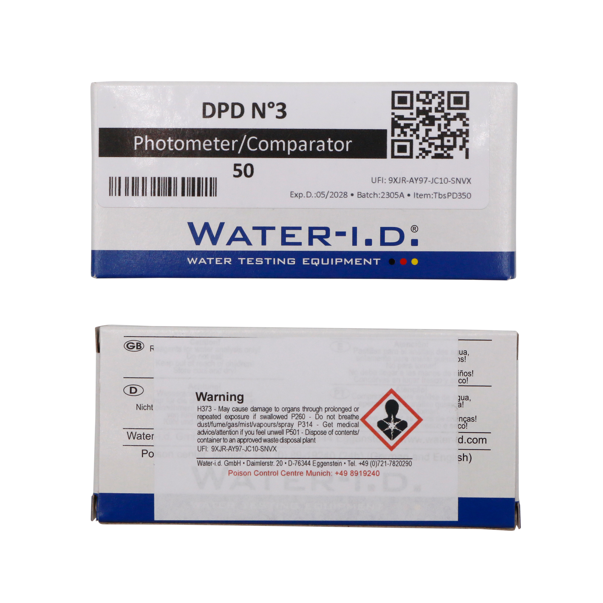 50 tabletten DPD N°3 (gecomb. chloor) t.b.v. Poollab 2.0 QR-code