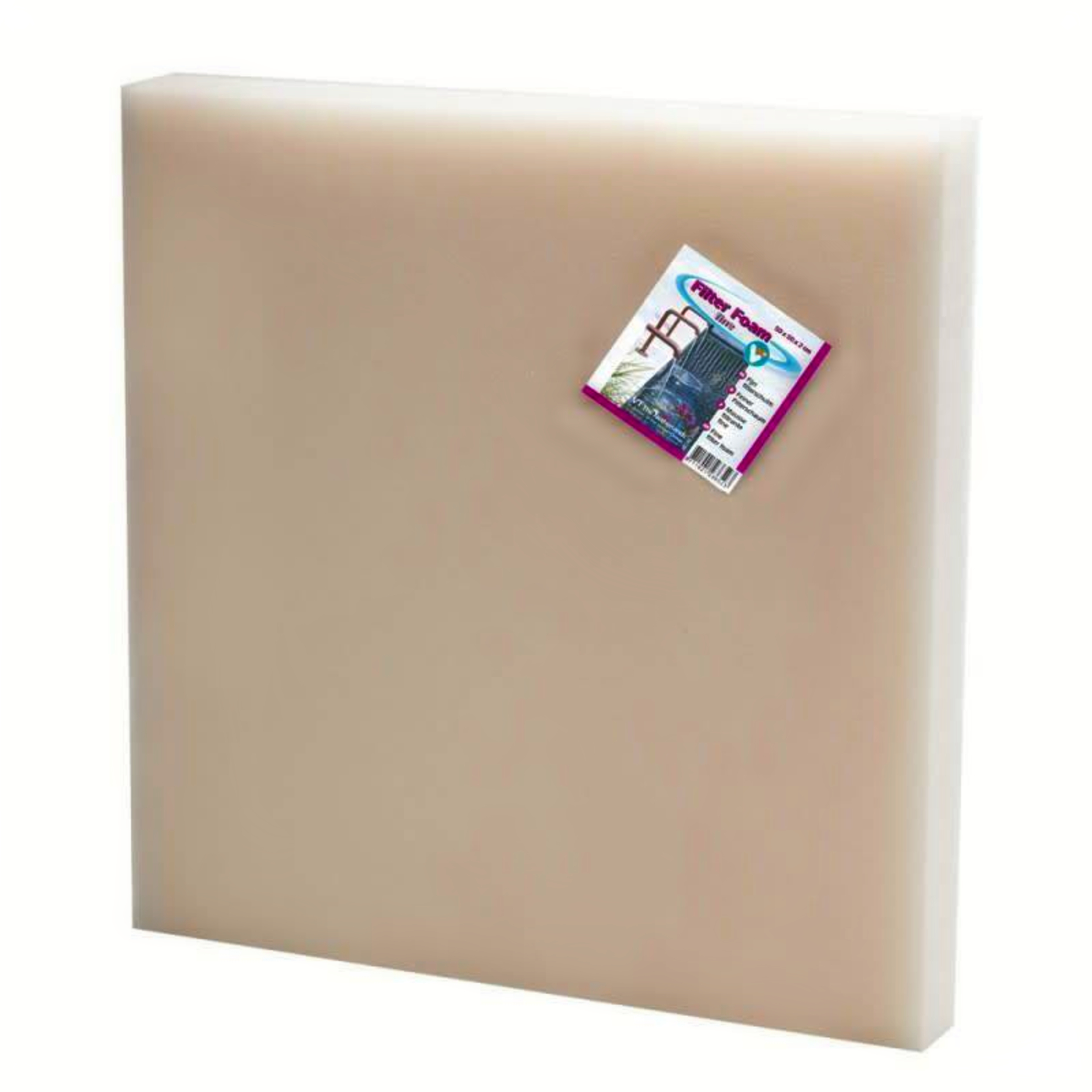 Filterschuim 50 x 50 x 2 cm Wit - Fijn