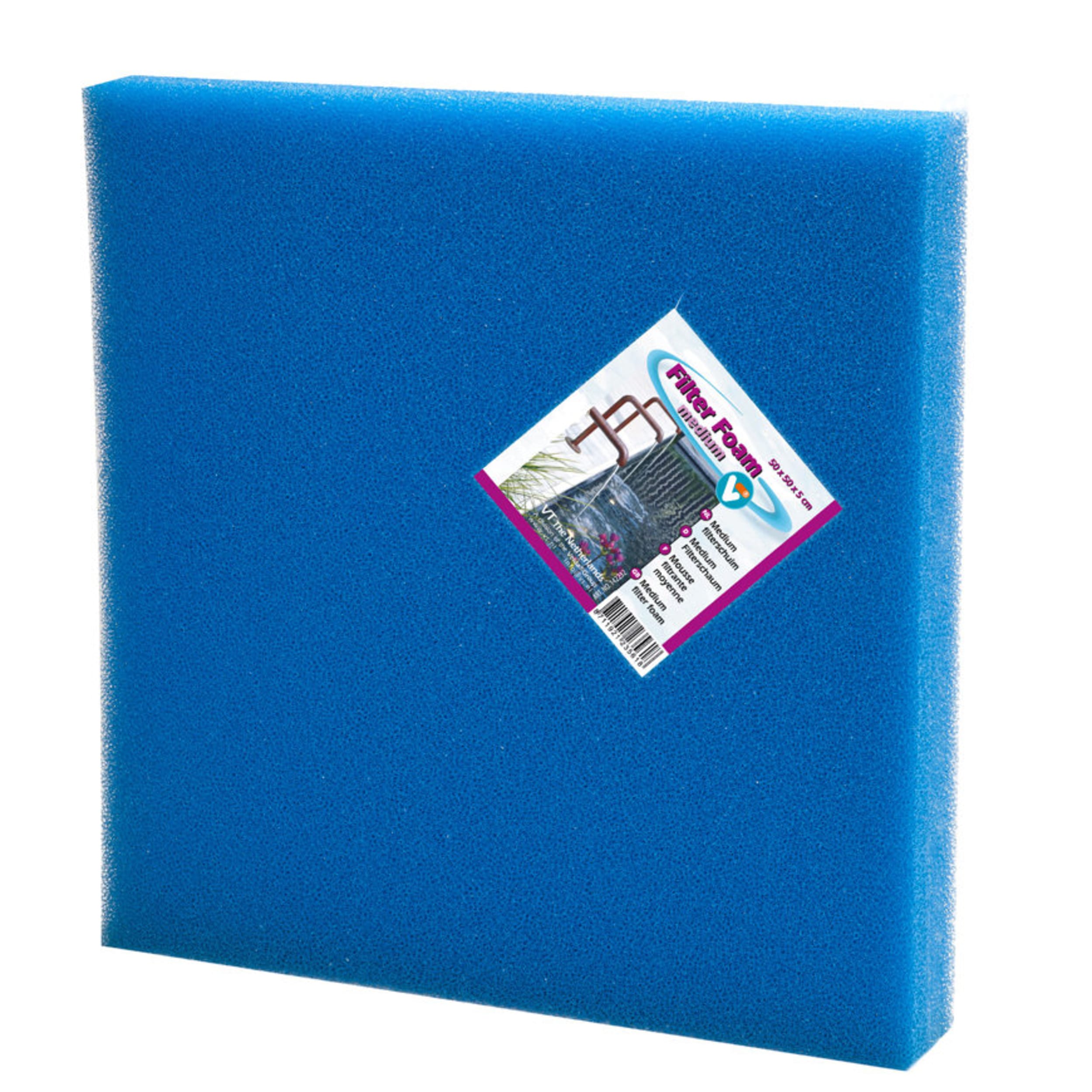 Filterschuim 50 x 50 x 5 cm Blauw - Medium Bestandsmap